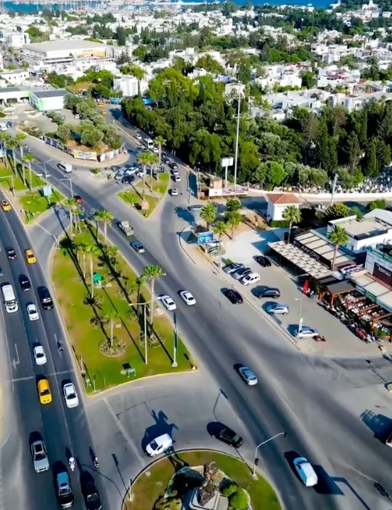 Bodrum şehir merkezinin havadan görünümü